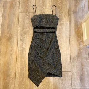 Sparkly Silver Gray Windsor Mini Dress